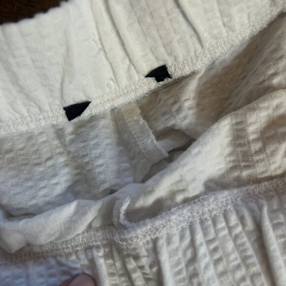 J. Crew White Seersucker Wide leg Drawstring Waist Coastal Beach Pants Size S - Picture 7 of 10